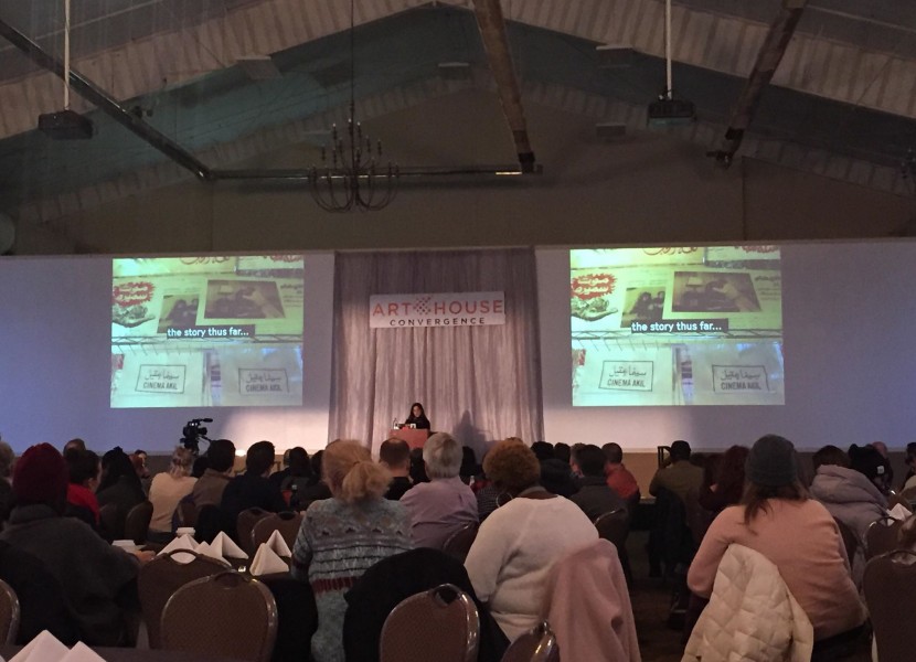 Butheina Kazim, co-founder of Cinema Akil, delivered the keynote at the 2019 Annual Conference of the ArtHouse Convergence